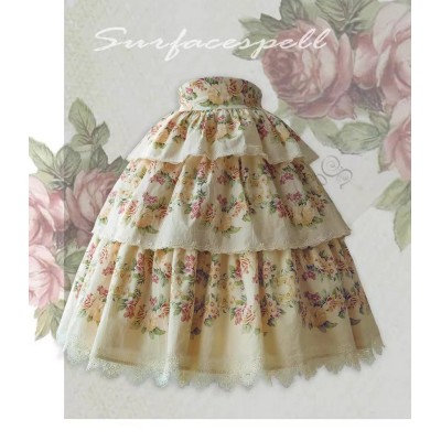 Surface Spell Blooming Roses Over A Porch High Waist Skirt(Pre-Order)